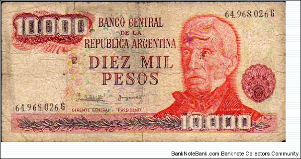 10.000 Pesos__
pk# pk# 306 b__
ND (1976-1988) Banknote
