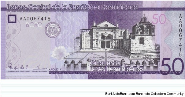 Dominican Republic PNew (50 pesos dominicanos 2014) Banknote