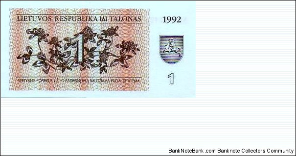 1 TALONAS Banknote
