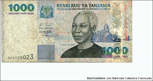 1000 Shilingi/Shillings__
pk# 36 a__
(2003 & 2006) Banknote