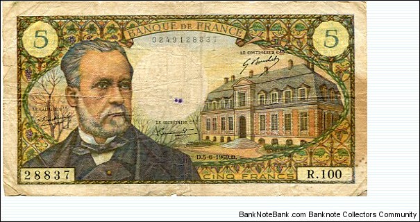 5 Francs__
pk# 146 b__
05.06.1969 Banknote