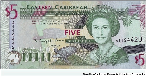 Anguilla N.D. 5 Dollars. Banknote