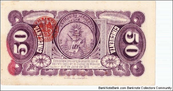 Banknote from Mexico year 1915