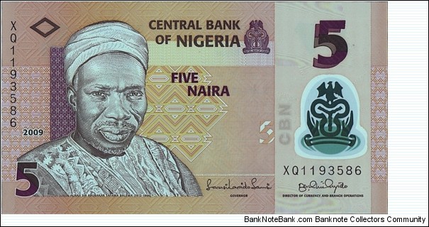 Nigeria 2009 5 Naira. Banknote
