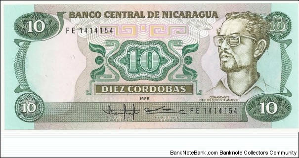 NicaraguaBN 10 Cordobas 1985 Banknote