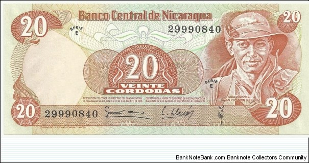 NicaraguaBN 20 Cordobas 1979 Banknote