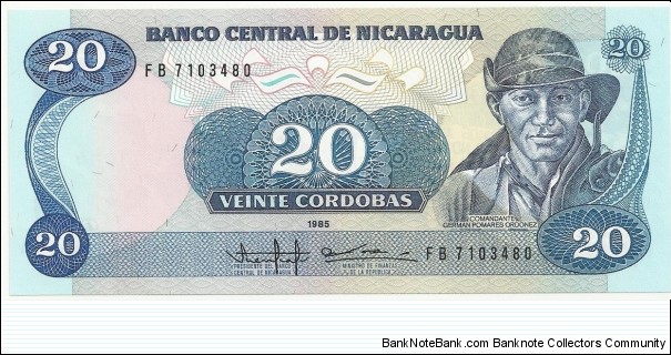 NicaraguaBN 20 Cordobas 1985 Banknote