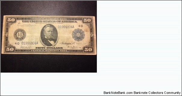 A nice $50 FRN from the first series. Banknote