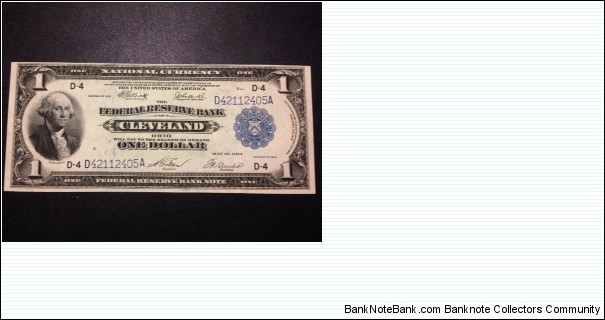 A very nice 1918 $1 FRBN from Cleveland. Banknote