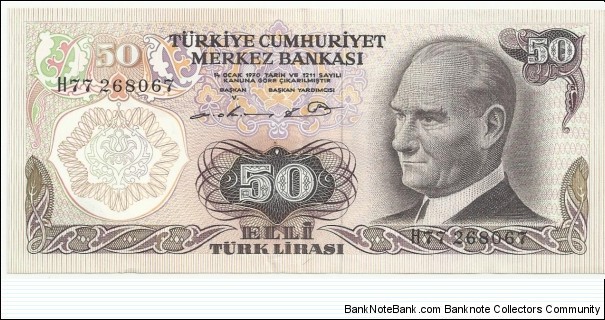 Turkey 50 Lira ND(1976) Banknote