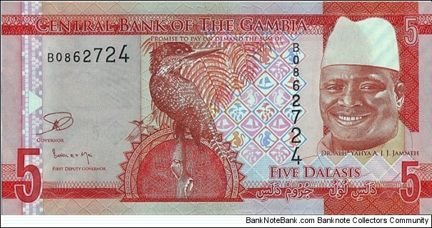 The Gambia N.D. (2015) 5 Dalasis. Banknote