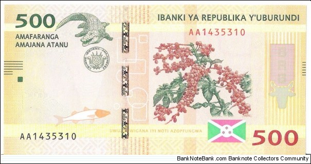 Banknote from Burundi year 2015