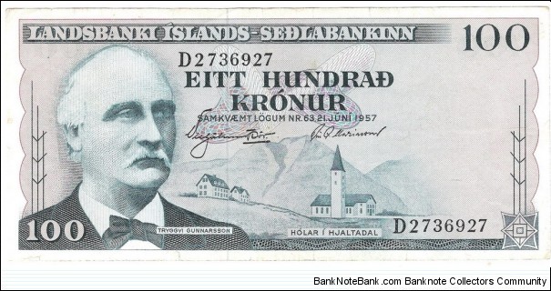 100 Kronur(1957) Banknote