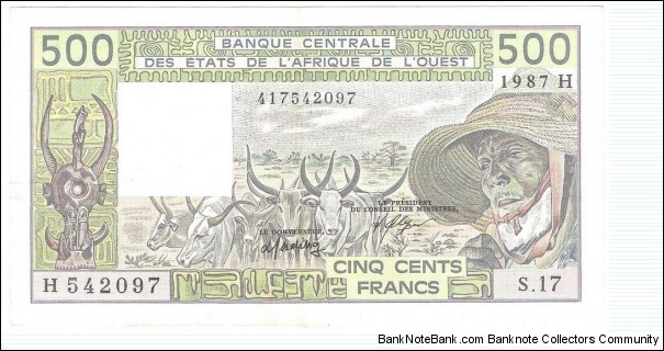 500 Francs(Niger) Banknote