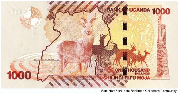 Banknote from Uganda year 2010