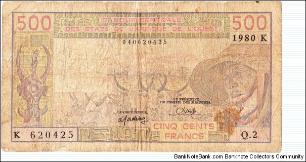 500 francs Banknote