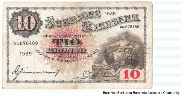 10 Kronor(1939) Banknote