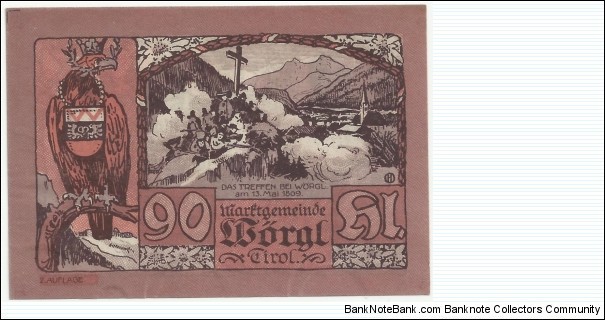 Austria-Notgeld 90 Heller 1920 Banknote