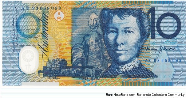 1993 $10 polymer note. Major wet ink transfer Banknote