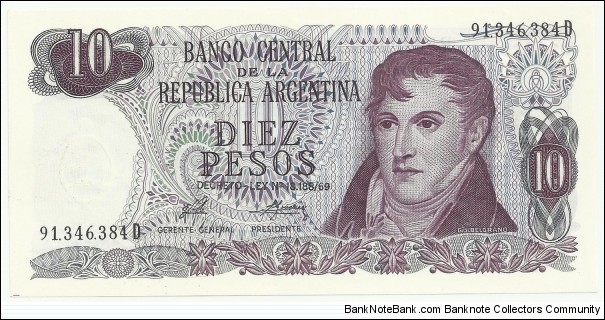 Argentina 10 Pesos ND(1973) Banknote