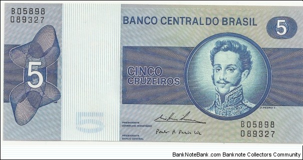 Brasil 5 Cruzeiros ND(1970) Banknote