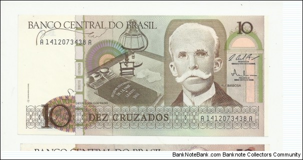 Brasil 10 Cruzados ND(1986) Banknote