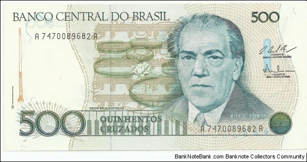 Brasil 500 Cruzados ND(1986) Banknote