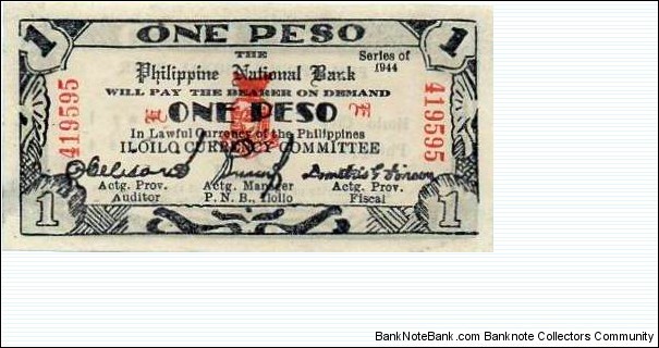 1 Peso - Emergency Currency Iloilo  Banknote