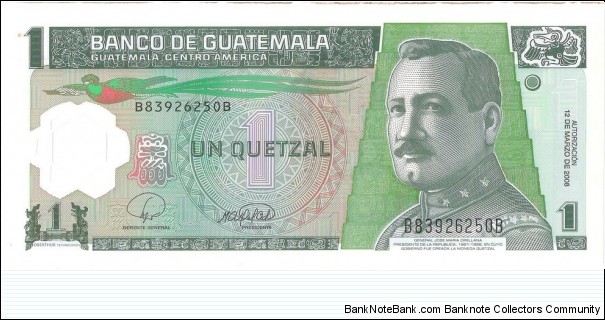 1 Quetzal(Polymer issue 2008) Banknote