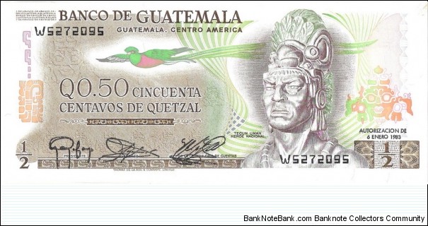 1/2 Quetzal(1983) Banknote