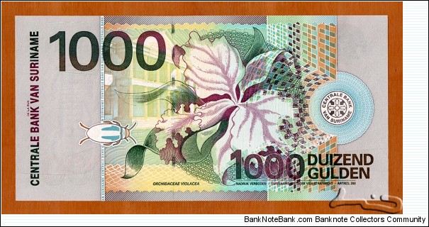Banknote from Suriname year 2000