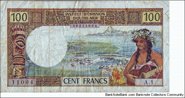 New Hebrides N.D. (1965) 100 Francs. Banknote