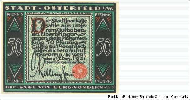 Banknote from Germany year 1921