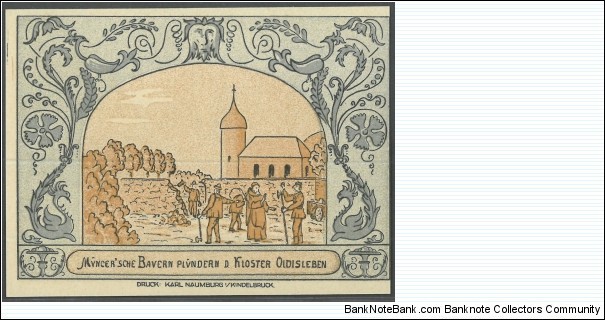 Notgeld
Oldisleben
Muntzerite farmers plunder the Oldisleben monastery (3) Banknote