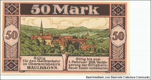 Notgeld
Maulbronn Banknote