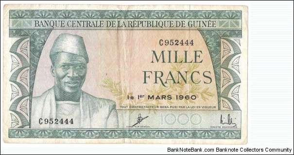 1000 Francs(1960) Banknote