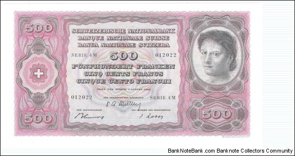 500 Franken(Reserve Series 1949/ Modern Reprint) Banknote