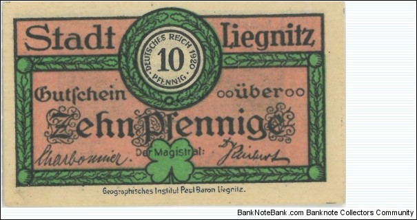 Notgeld:
Liegnitz Banknote