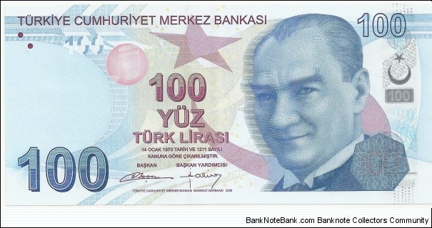 TurkeyBN 100 Türk Lirası 2009(2017) Serie-B Banknote
