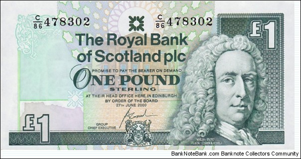 Scotland P351e (1 pound 2000) The Royal Bank of Scotland  Banknote