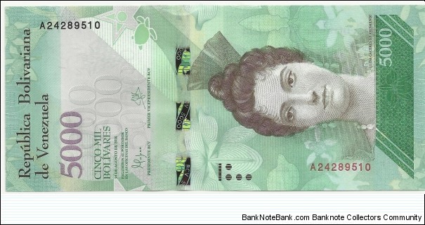 Venezuela 5000 Bolivares 2016 Banknote