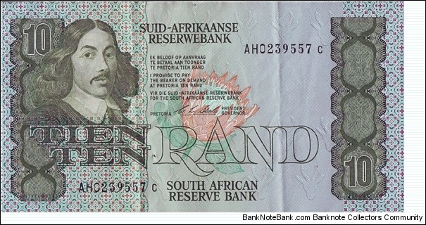 South Africa N.D. (1990) 10 Rand. Banknote