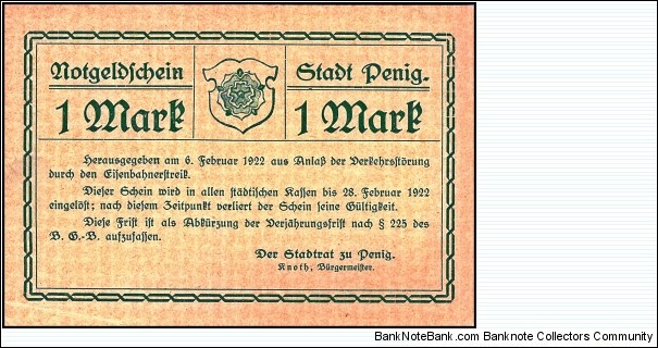 Notgeld
Pennig Banknote