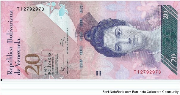 20 Bolívares - pk 91e Banknote