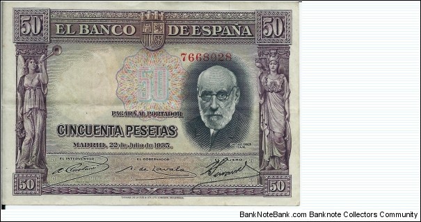 50 Pesetas - pk 88a  Banknote