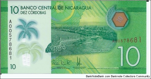 10 Córdobas - pk 2019 - Polymer Banknote