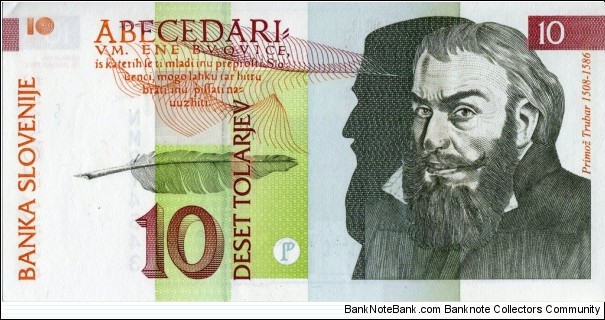 10 - Slovenian tolar Banknote