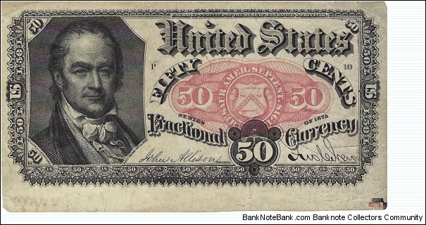 USA 50 Cents
1874
Fractional Currency Banknote
