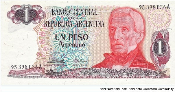 ARGENTINA 1 Peso Argentino
1983 Banknote