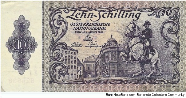 AUSTRIA 10 Schilling
1950 Banknote